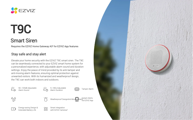 Page n°1 - Fiche technique EZVIZ T9C