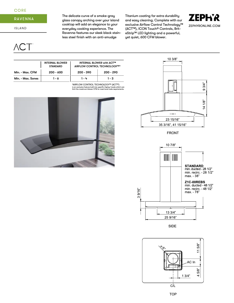 Image de la première page du manuel de l'appareil Ravenna Island ZRE-E42ABSGG