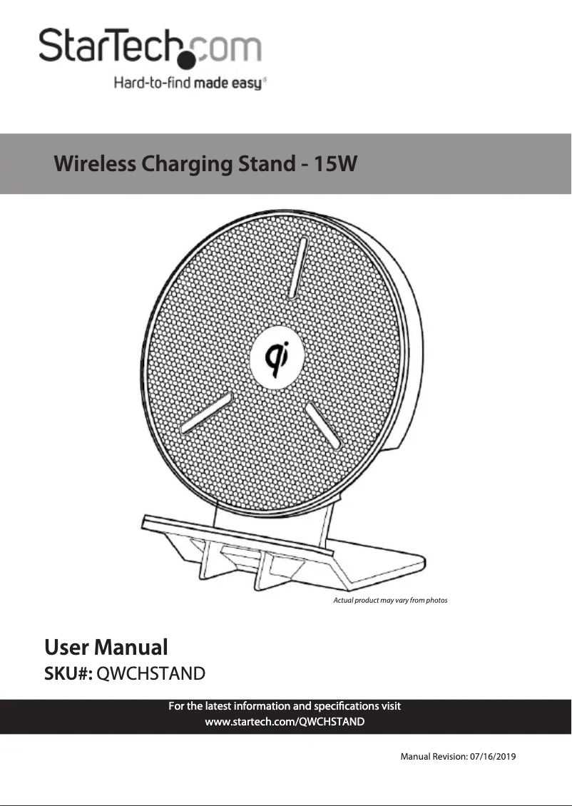 Page n°1 - Manuel utilisateur StarTech.com QWCHSTAND