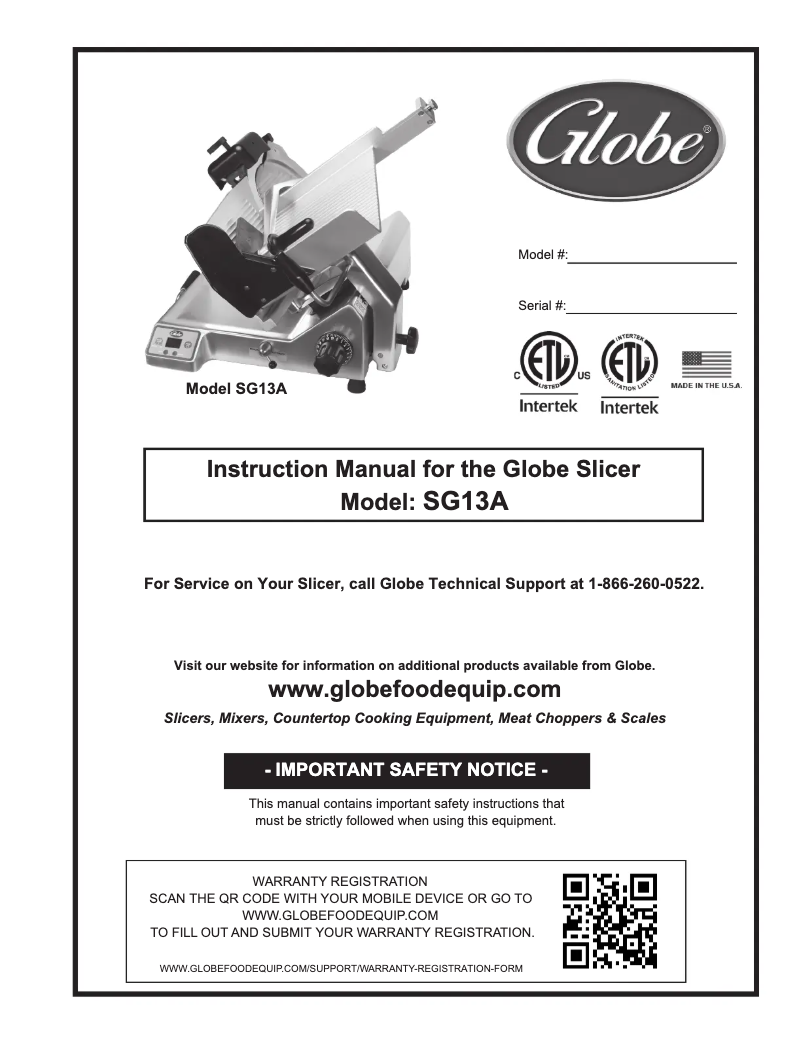 Image de la première page du manuel de l'appareil SG13A