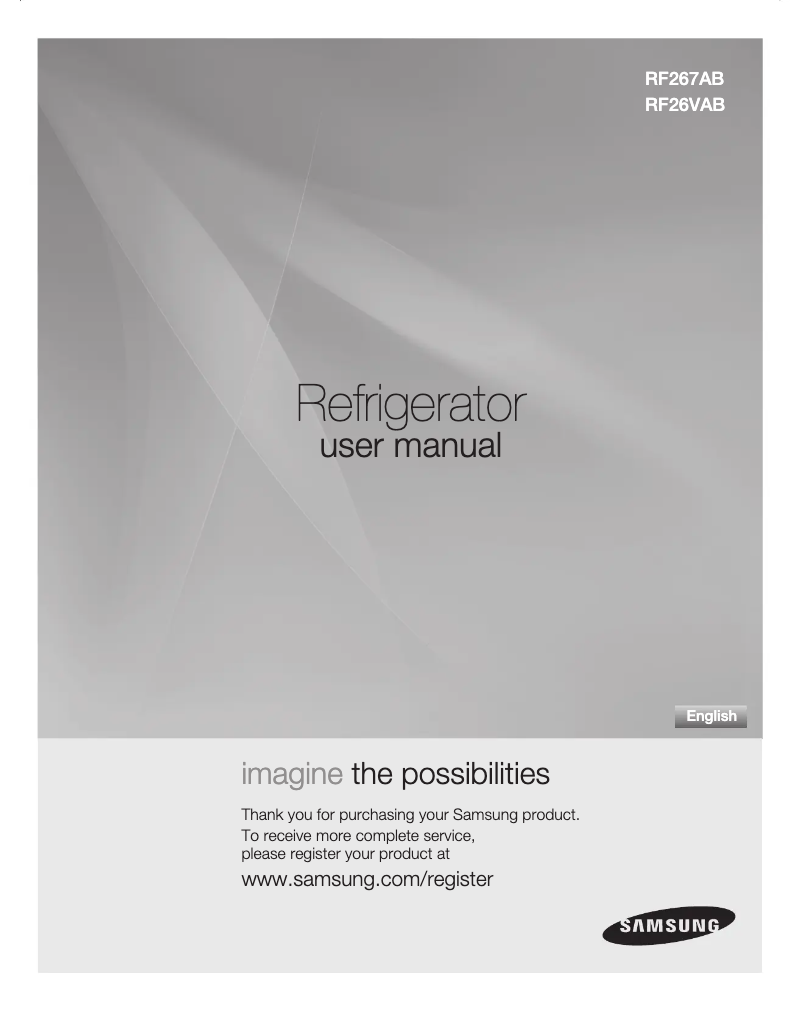 Page 1 de la notice Manuel utilisateur Samsung RF267ABPN