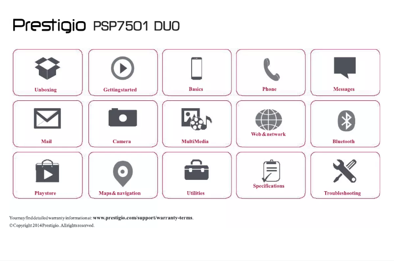 Page n°1 - Manuel utilisateur Prestigio Grace R7