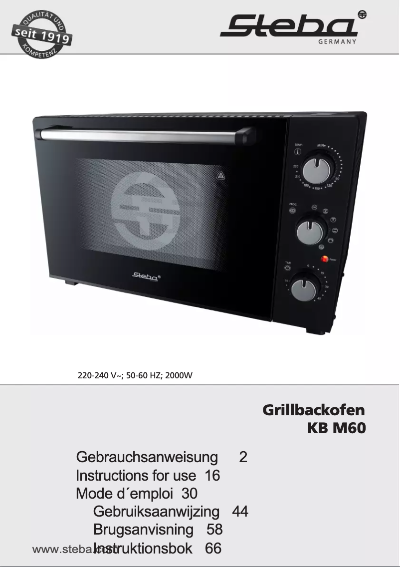Page 1 de la notice Manuel utilisateur Steba KB M60