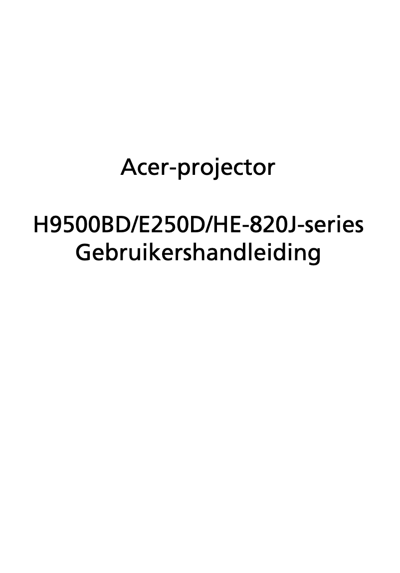 Página 1 del manual Manual de usuario Acer H9500BD