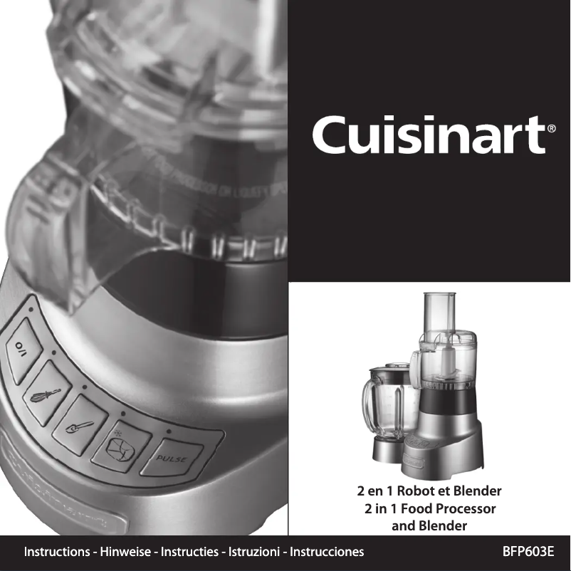 Page n°1 - Manuel utilisateur Cuisinart BFP603E