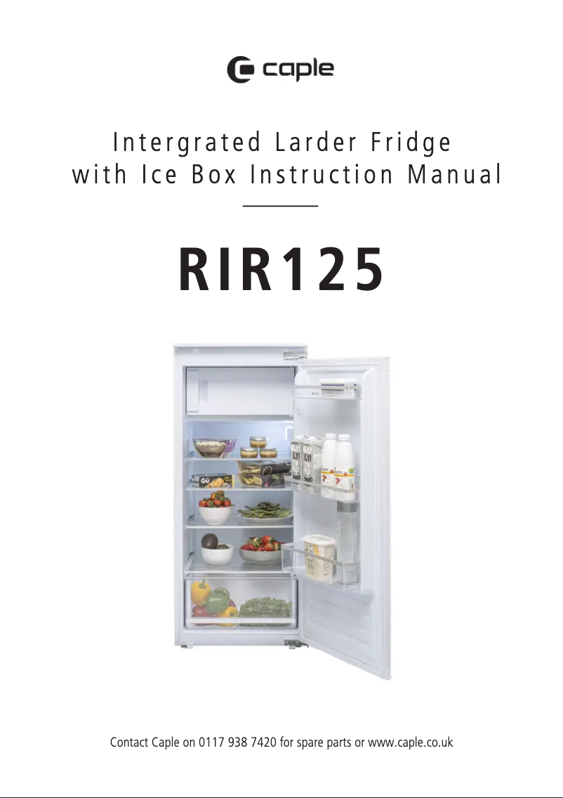 Image de la première page du manuel de l'appareil RIR125