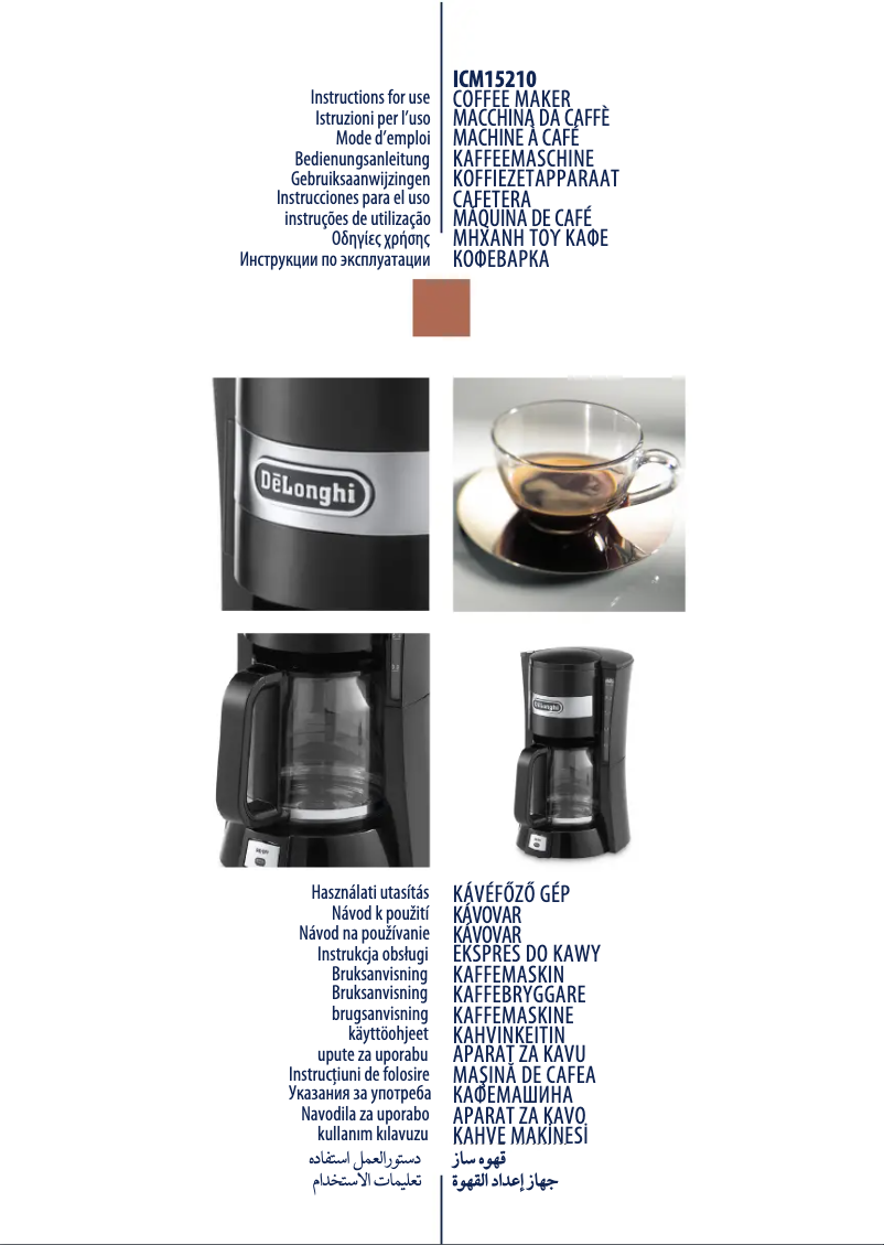 Page n°1 - Manuel utilisateur DeLonghi ICM 15210