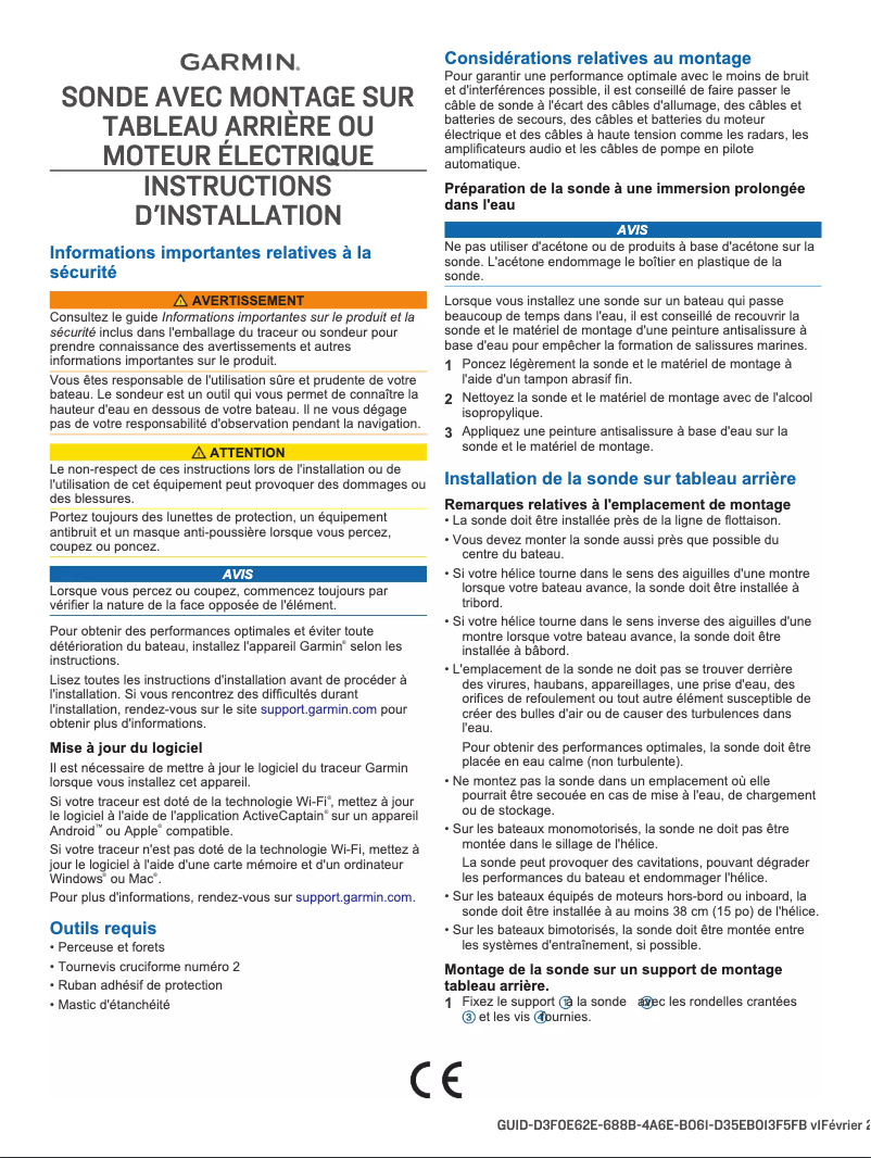 Page 1 de la notice Manuel utilisateur Garmin GVC 20