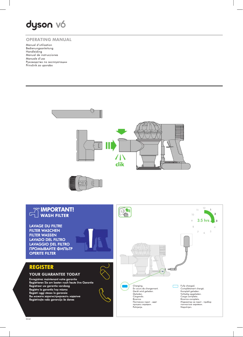 Page n°1 - Manuel utilisateur Dyson DC61
