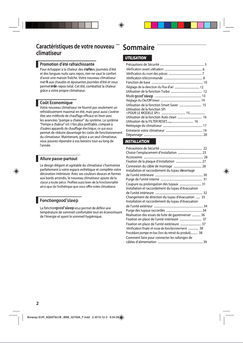 Page n°1 - Manuel utilisateur Samsung AQ24ESPX
