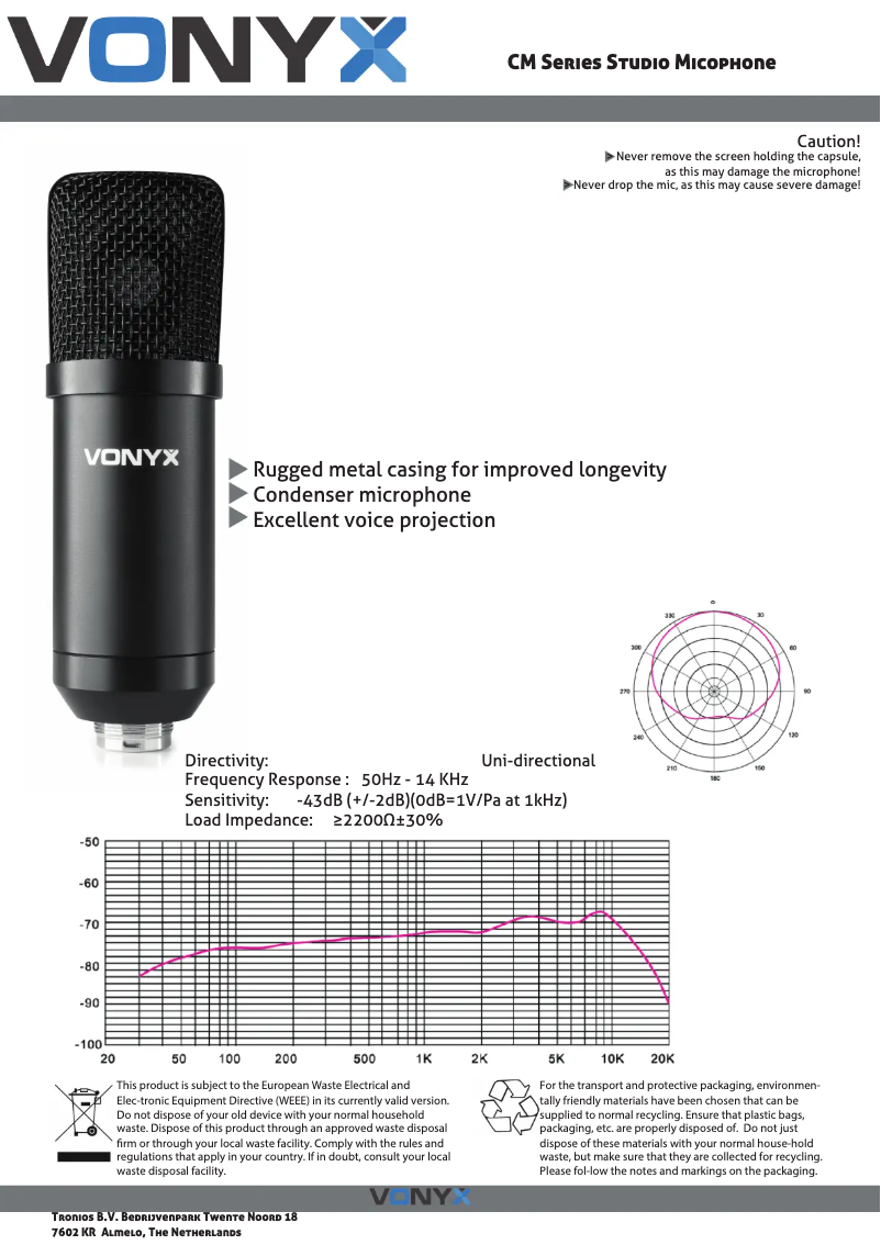 Page n°1 - Fiche technique Vonyx CMS320W
