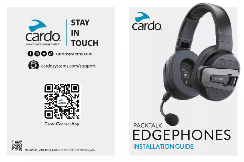 Page 1 de la notice Manuel utilisateur Cardo Packtalk Edgephones