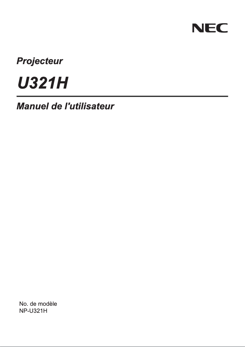 Image de la première page du manuel de l'appareil U321H