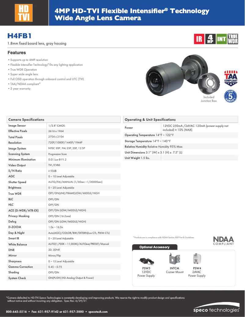 Image de la première page du manuel de l'appareil H4FB1