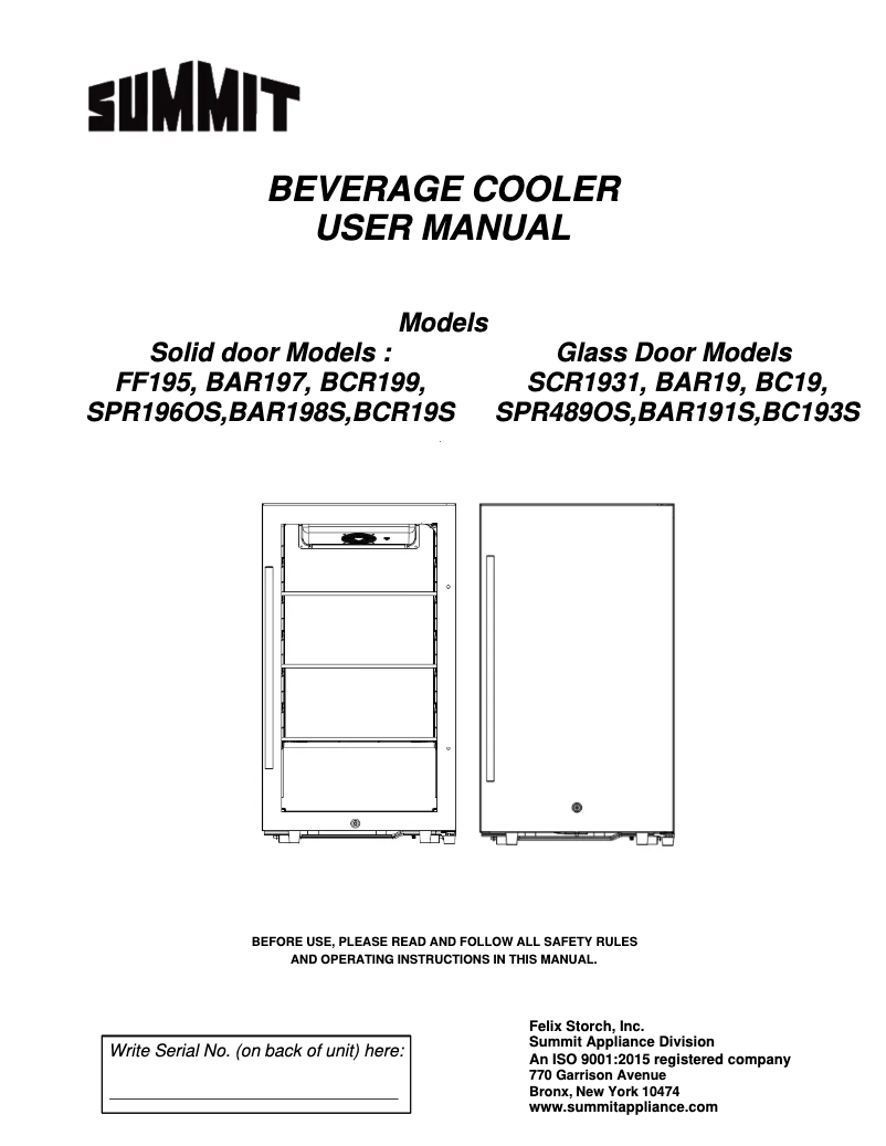 Image de la première page du manuel de l'appareil FF195H34CSS