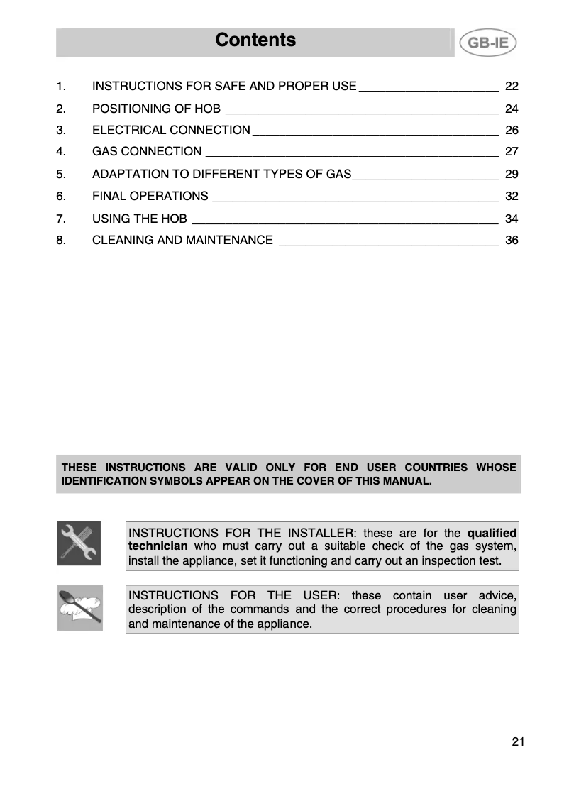 Página 1 del manual Manual de usuario Smeg SE70S-1