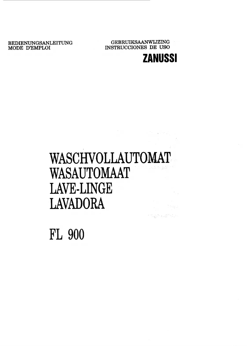 Page n°1 - Manuel utilisateur Zanussi FL 900