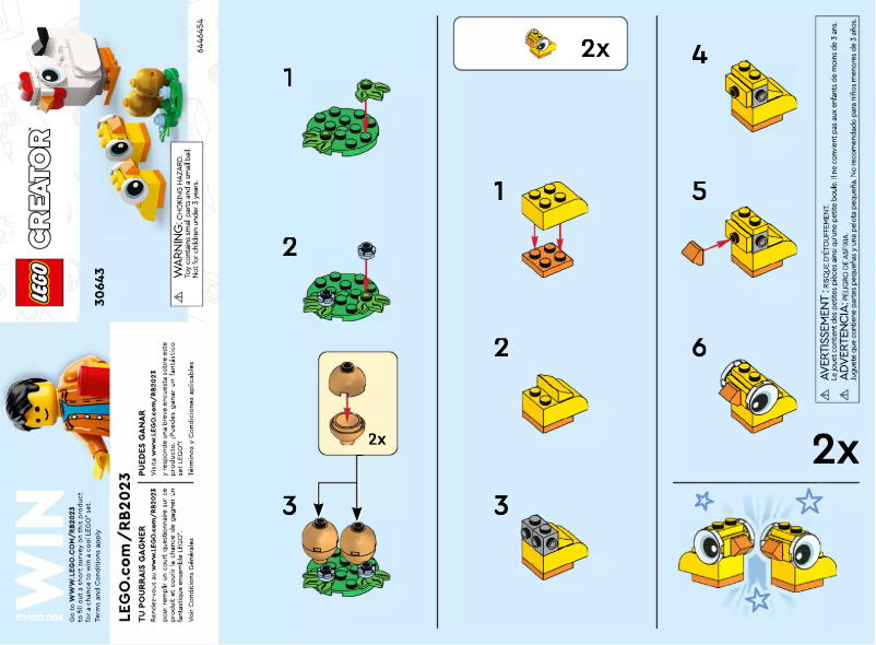 Page 1 de la notice Manuel utilisateur Lego Creator 30643