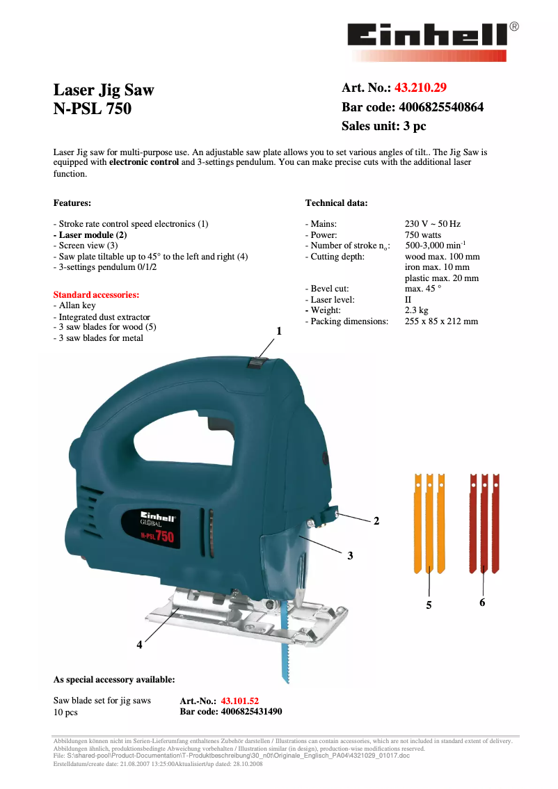 Page n°1 - Manuel utilisateur Global N-PSL 750