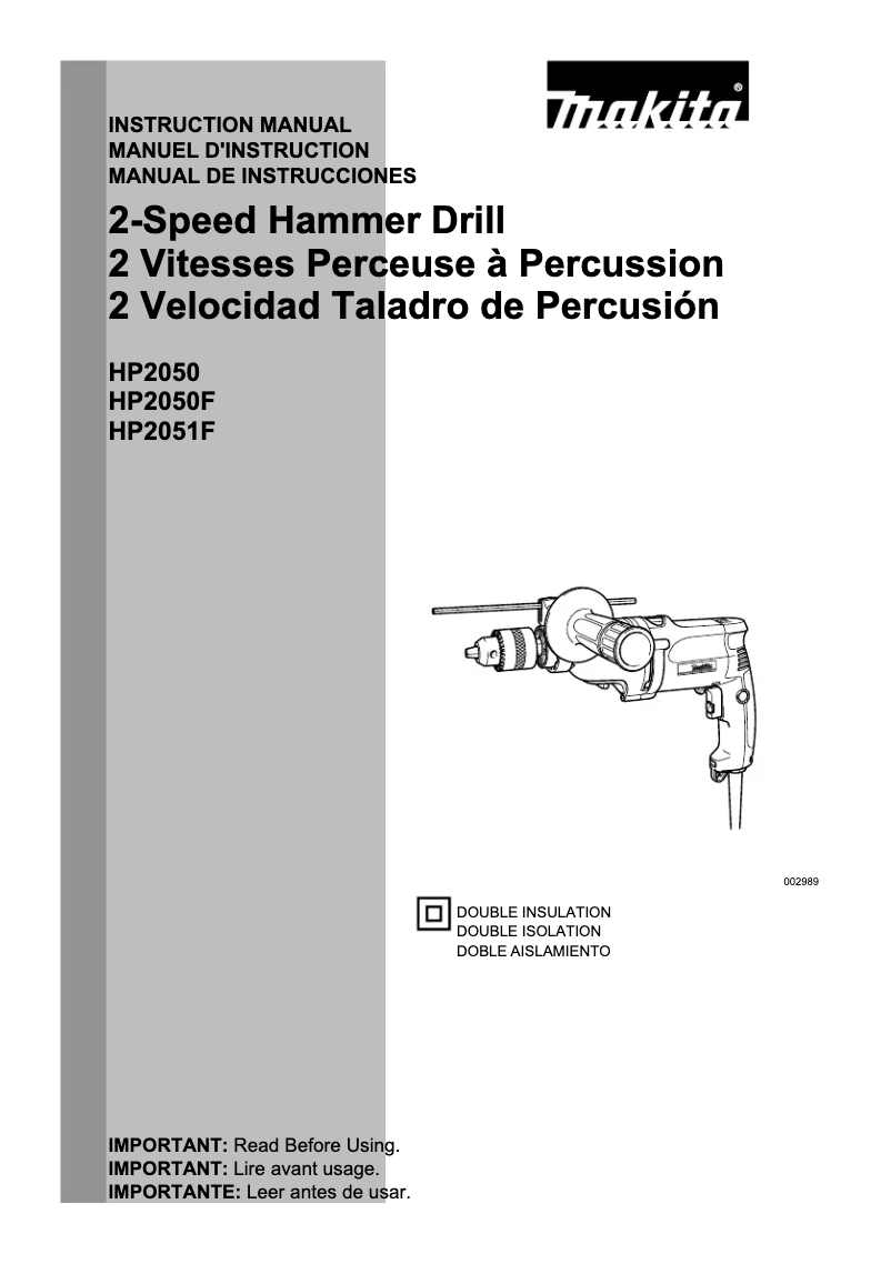 Image de la première page du manuel de l'appareil HP2050H