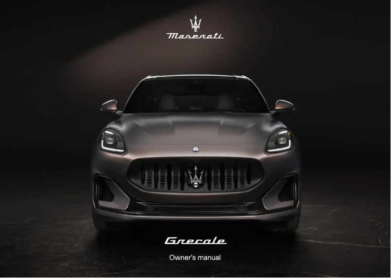 Page n°1 - Manuel utilisateur Maserati Grecale (2025)