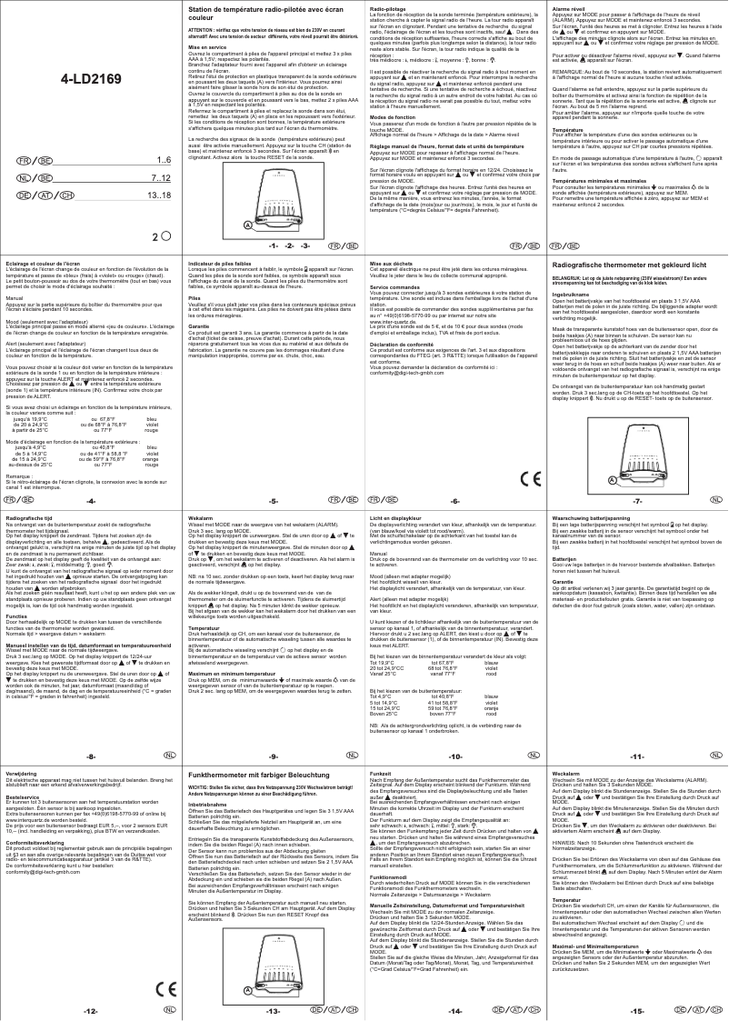 Page 1 de la notice Manuel utilisateur Digi-tech 4-LD2169