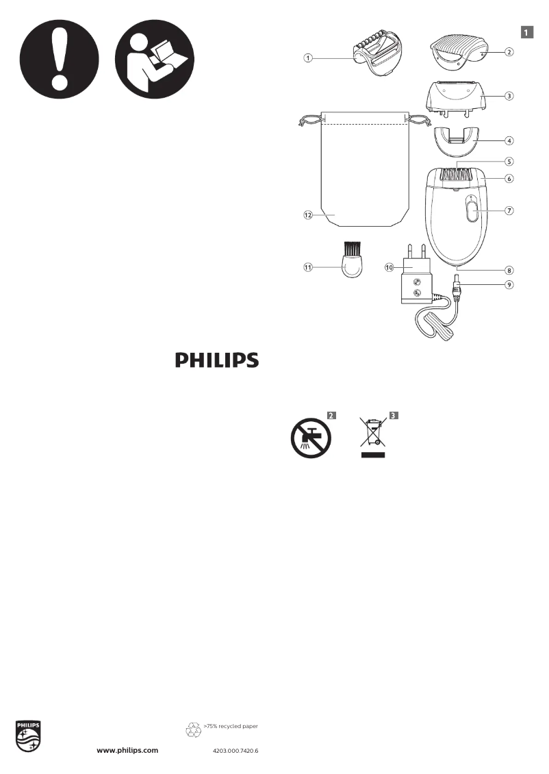 Page 1 of the manual User Manual Philips Satinelle Essential HP6420
