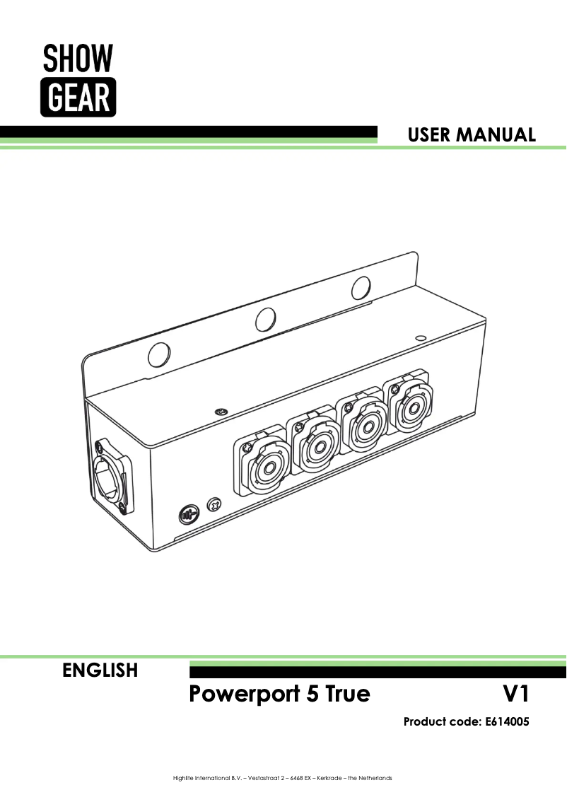 Page 1 de la notice Manuel utilisateur Showtec Powerport 5 True