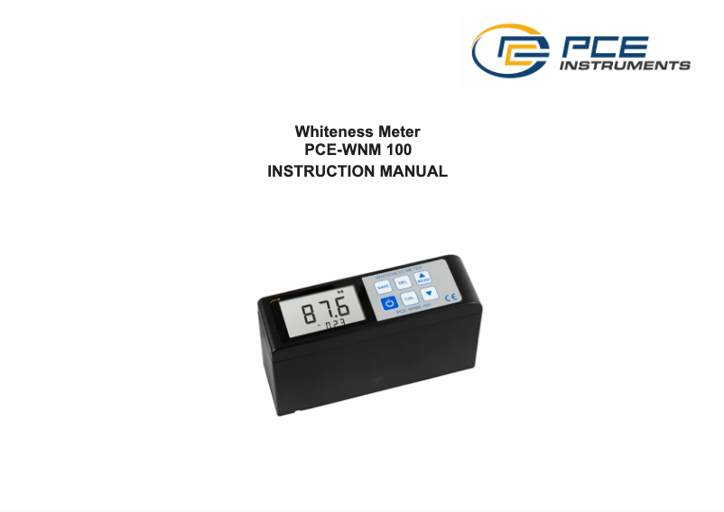Page n°1 - Manuel utilisateur PCE Instruments PCE-WNM 100