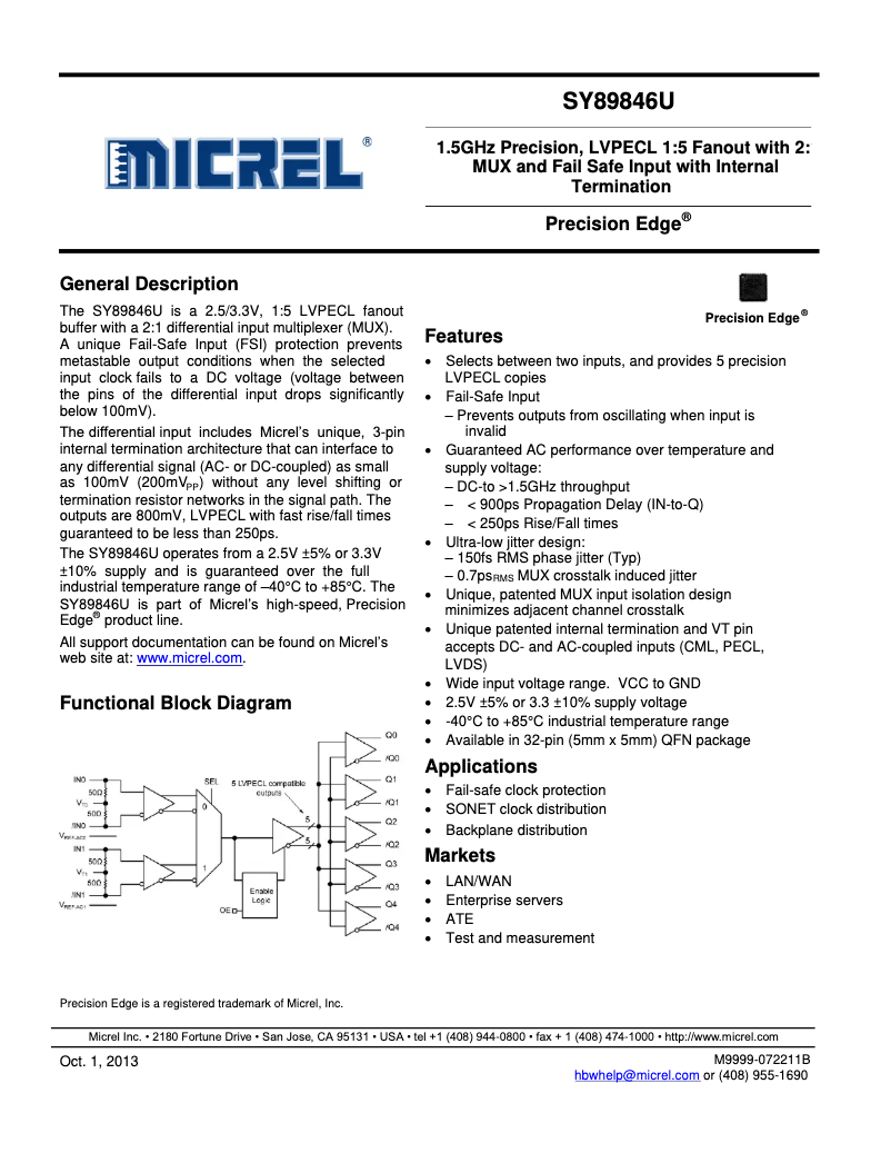 Página 1 del manual Manual de usuario Microchip SY89846U