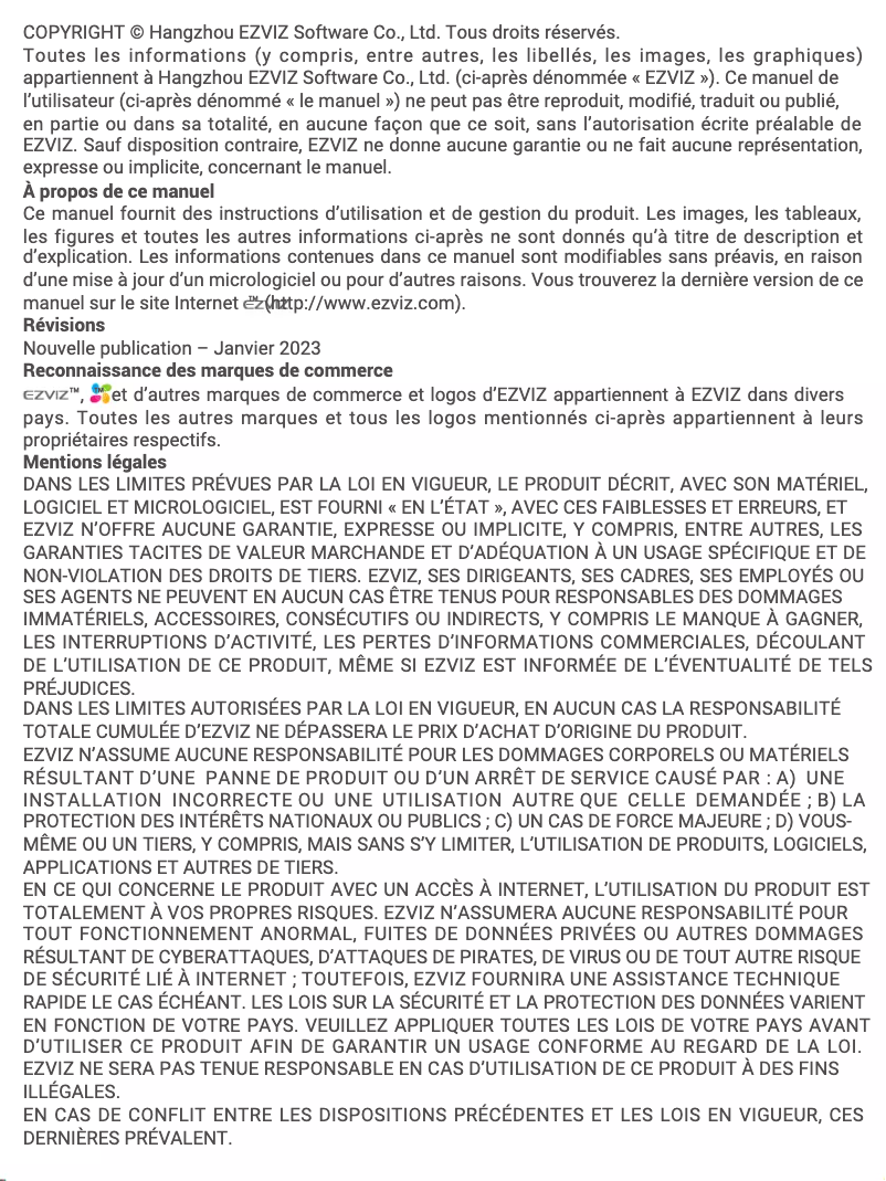 Page n°1 - Manuel utilisateur EZVIZ CP7