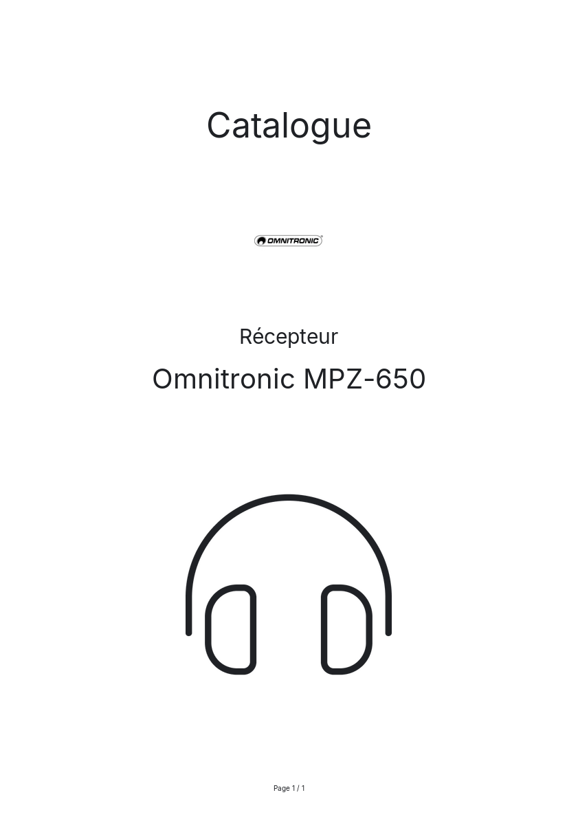 Page n°1 - Catalogue Omnitronic MPZ-650