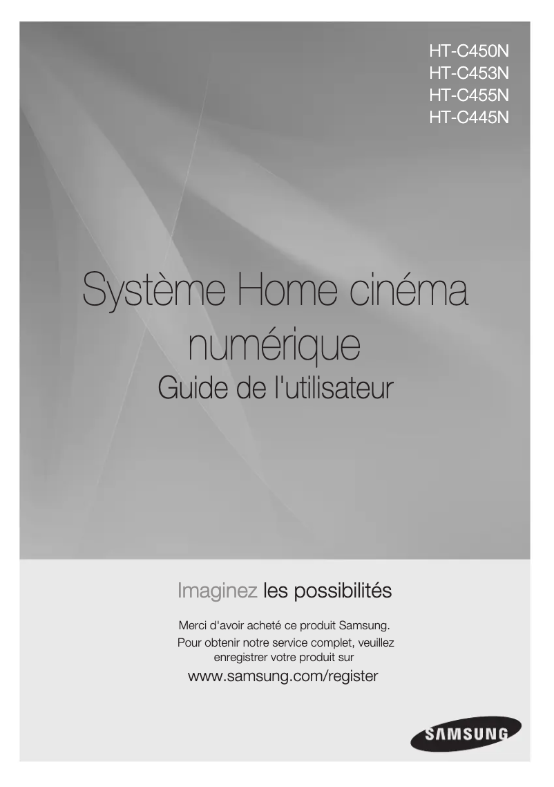 Image de la première page du manuel de l'appareil HT-C450N
