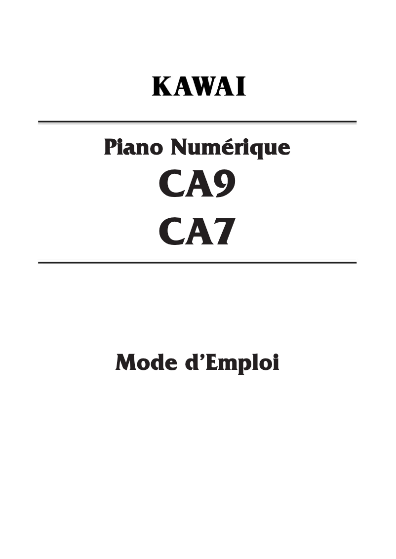 Image de la première page du manuel de l'appareil CA7
