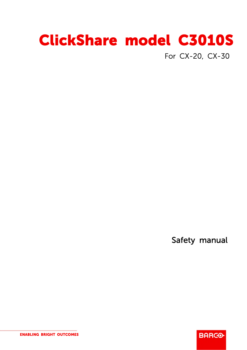 Page n°1 - Instructions de sécurité Barco ClickShare CX-30