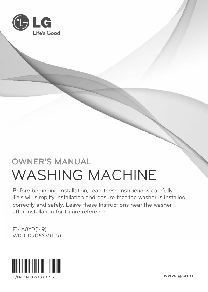 Image de la première page du manuel de l'appareil WD-CD906SM