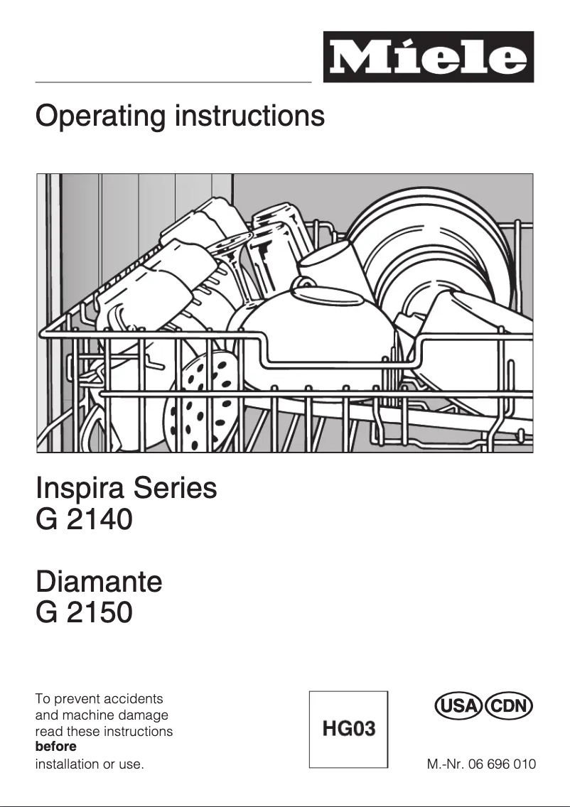 Page n°1 - Manuel utilisateur Miele G 2140