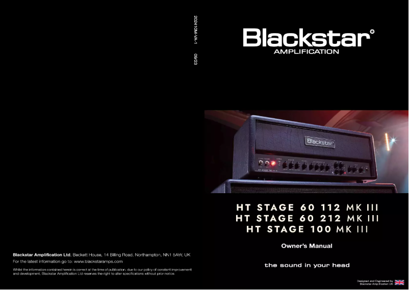Page n°1 - Manuel utilisateur Blackstar HT Stage 100 MKIII