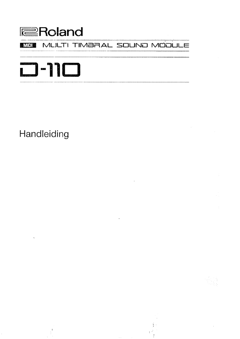 Page n°1 - Manuel utilisateur Roland D-110