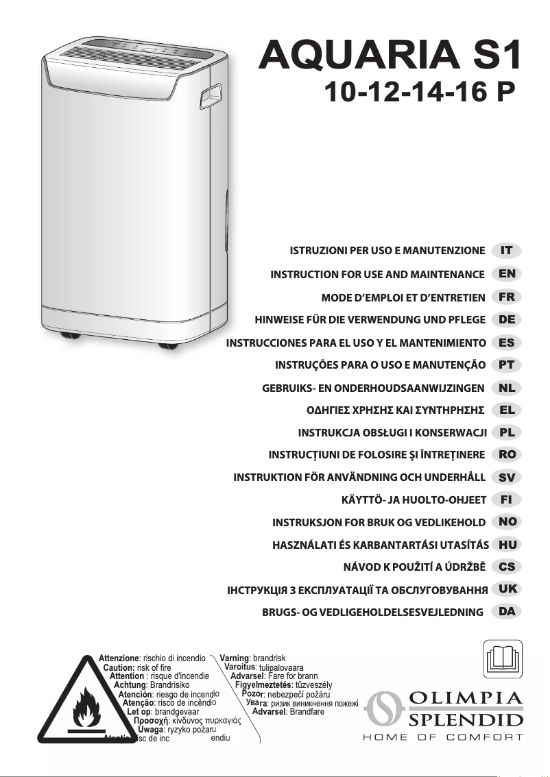 Page 1 de la notice Manuel utilisateur Olimpia Splendid Aquaria S1 10 P