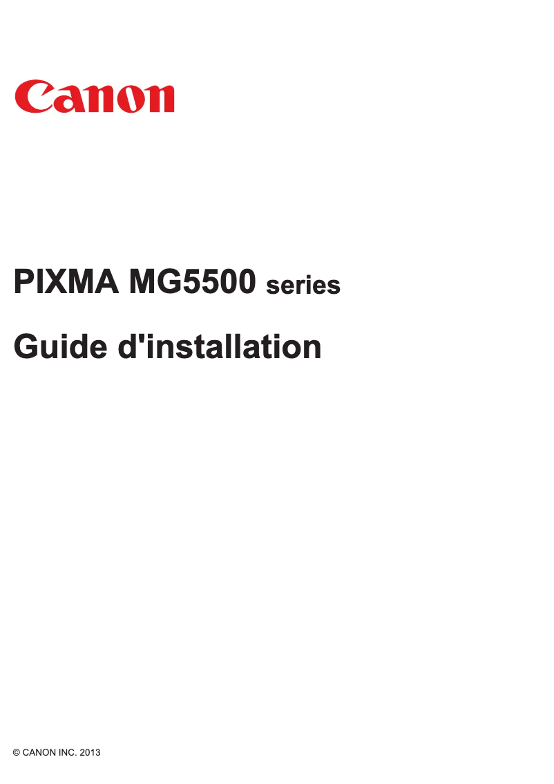 Image de la première page du manuel de l'appareil PIXMA MG5550