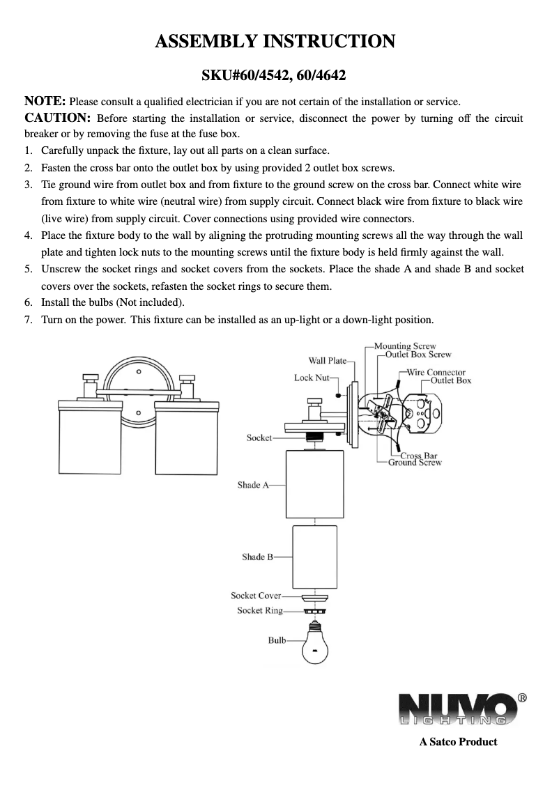 Page n°1 - Manuel utilisateur NUVO Decker 60/4642