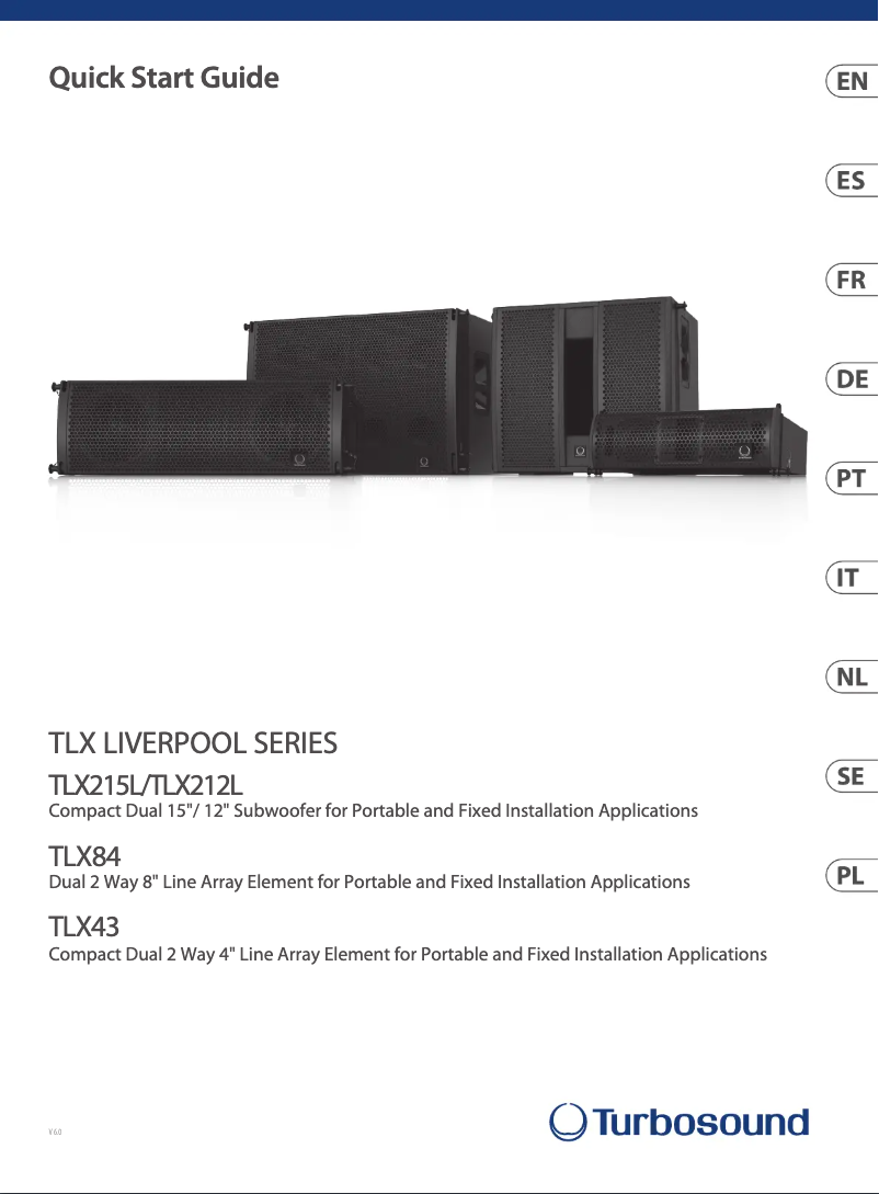Page 1 of the manual Quick Start Guide Turbosound Liverpool TLX84