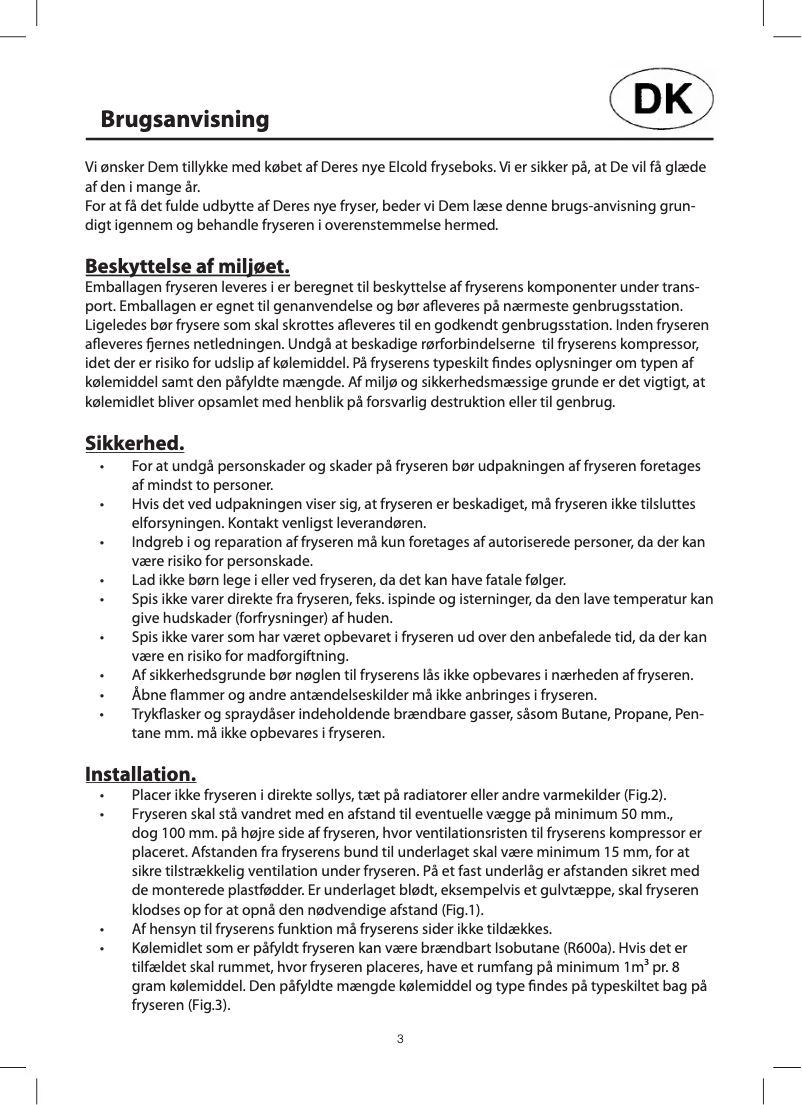 Page n°1 - Manuel utilisateur Elcold EL 71