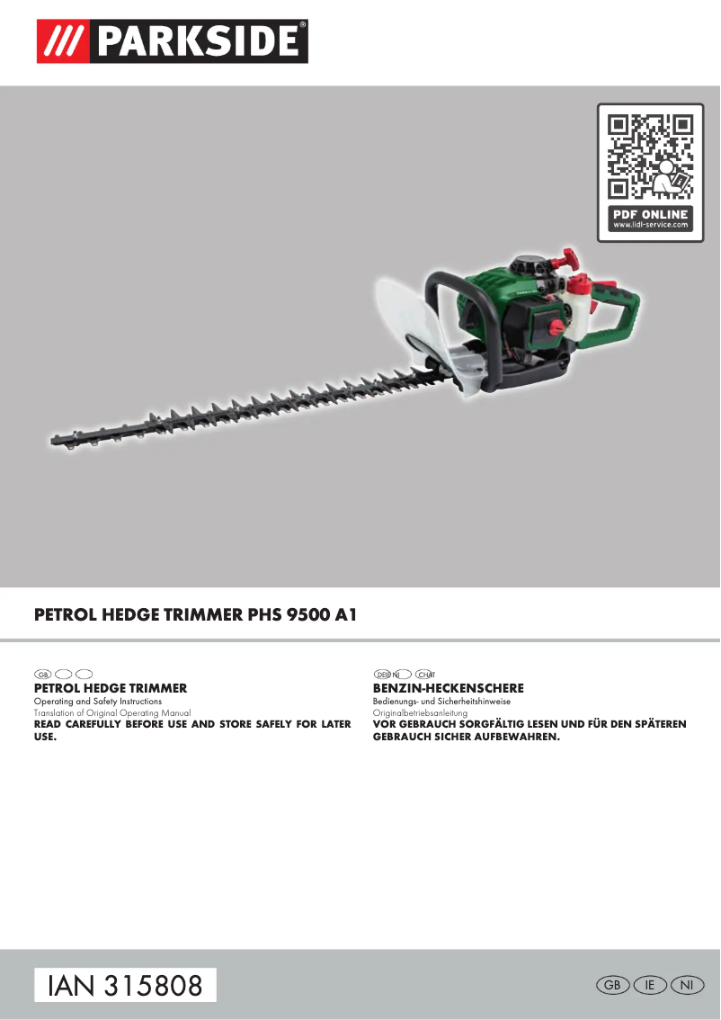 Página 1 del manual Manual de usuario Parkside PHS 9500 A1