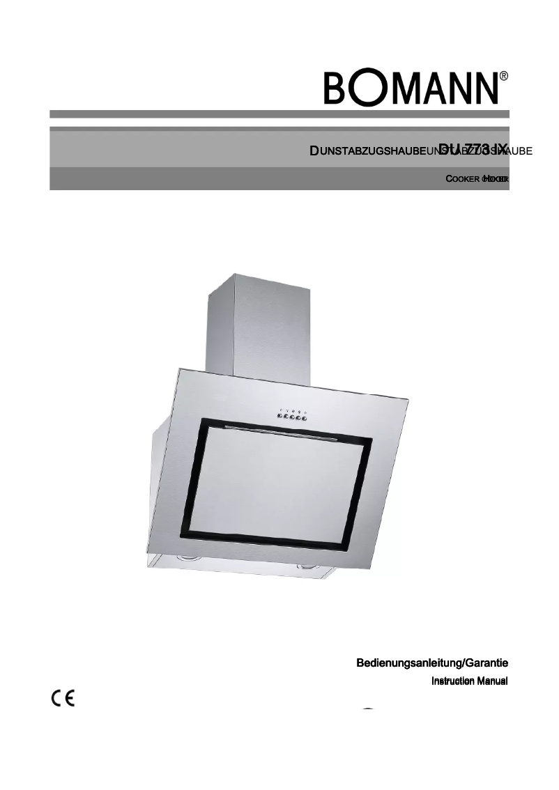 Page 1 de la notice Manuel utilisateur Bomann DU 773