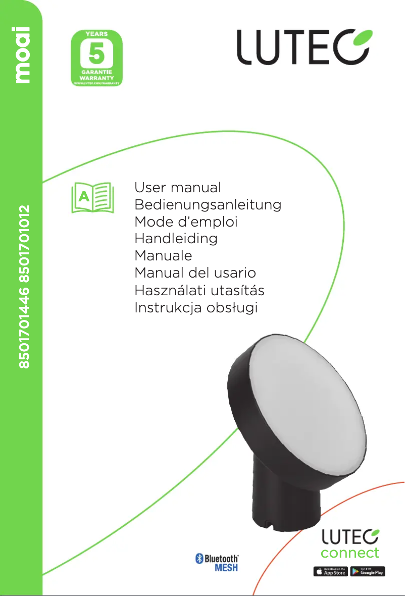 Page 1 de la notice Manuel utilisateur Lutec Moa