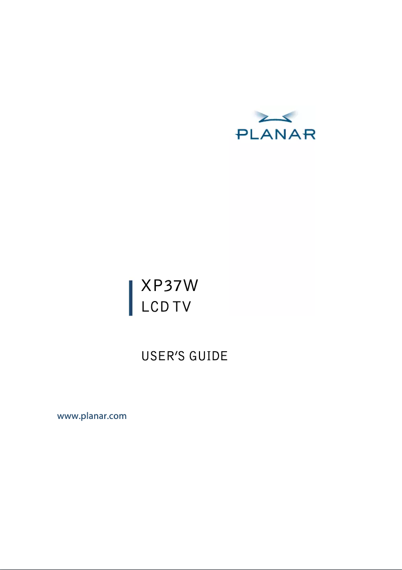 Page n°1 - Manuel utilisateur Planar XP37W