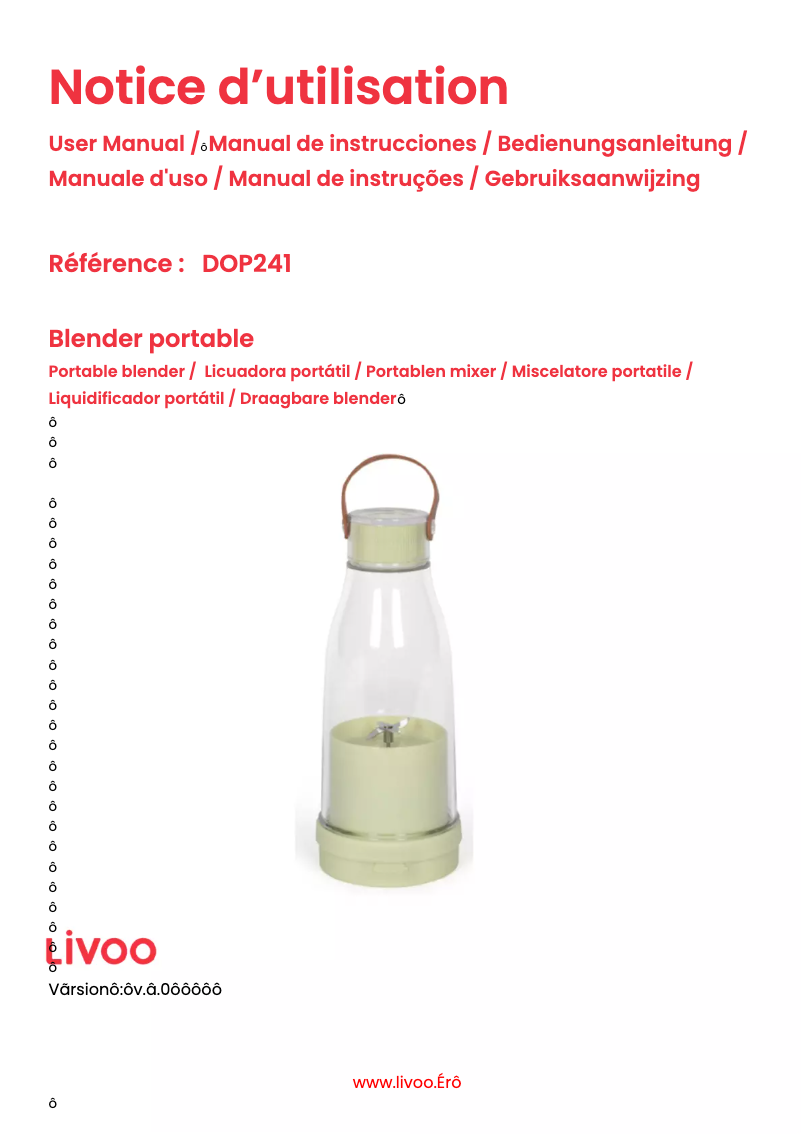 Page 1 de la notice Manuel utilisateur Livoo DOP241