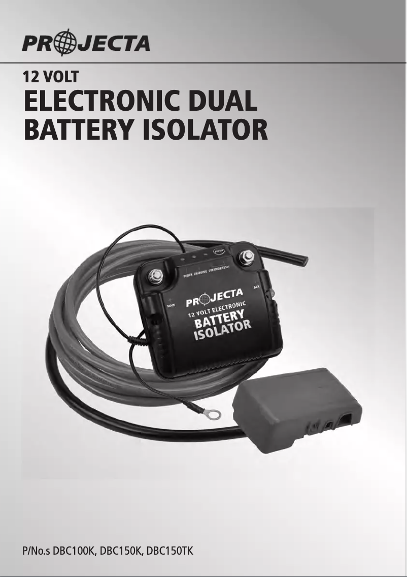 Page 1 de la notice Manuel utilisateur Projecta DBC150